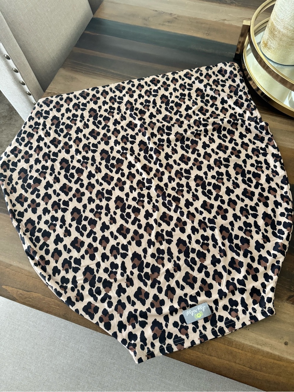 Itzy Ritzy Leopard Print Car Seat Cover - Brown and Black